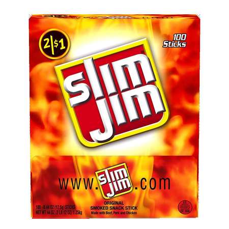 SLIM JIM Slim Jim Original Snack Sticks .44 oz. Sticks, PK400 2620061509